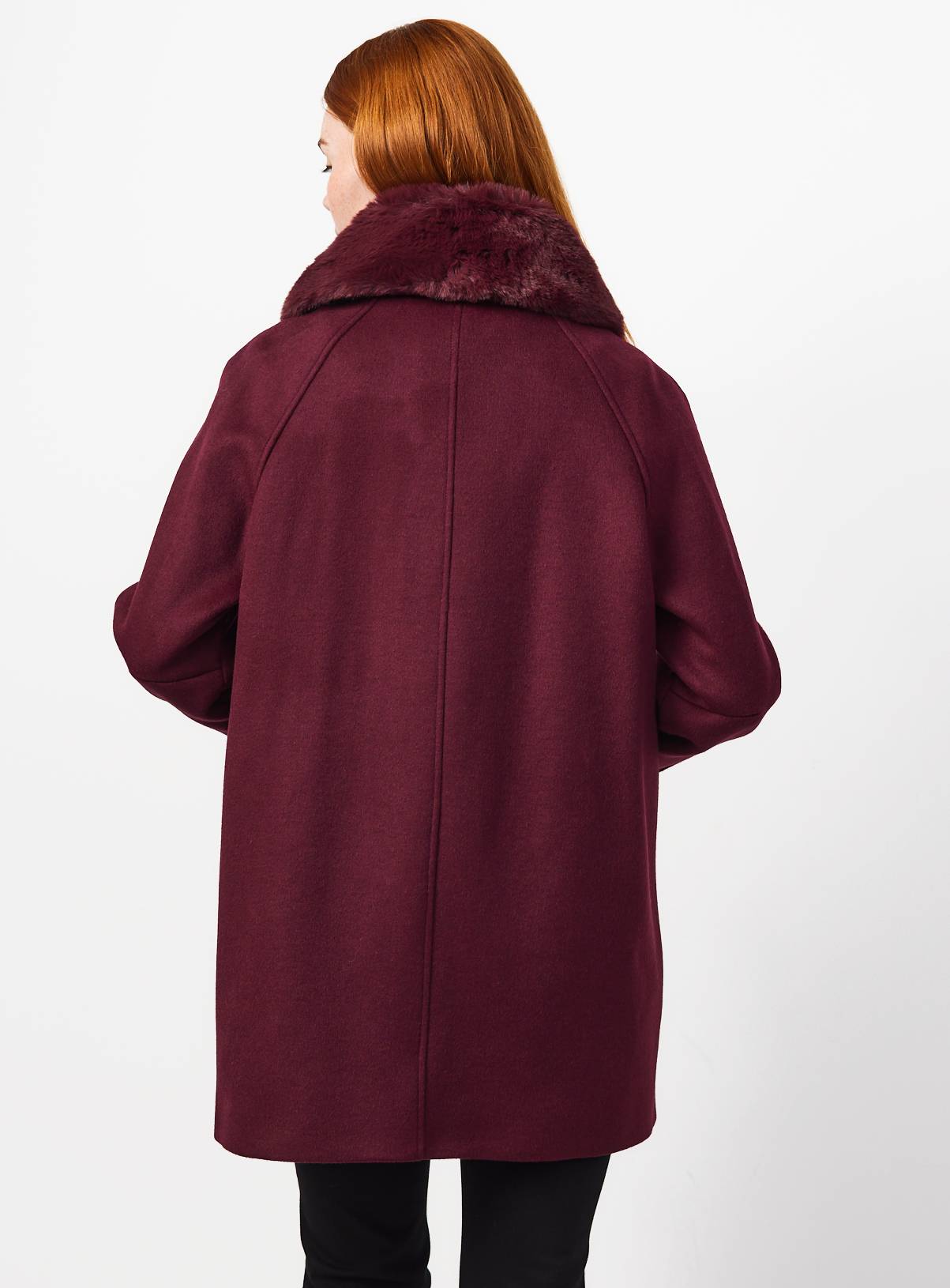 Dark Red Wool-Rich Car Coat 12 - Image 4